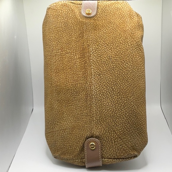 BORBONESE Handbag Glot Pattern Suede x Leather Authentic - Picture 5 of 9